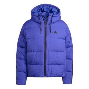 ADIDAS - Giacca Con Cappuccio In Piuma Essentials CLIMAWARM 3 Strisce - Donna - Blue