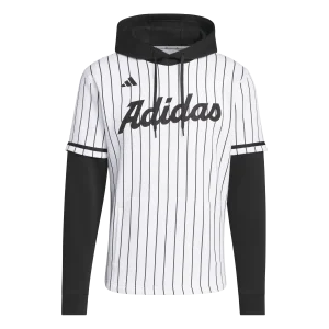 ADIDAS - Maglia Con Cappuccio Adidas Dugout Pinstripe - Uomo - White