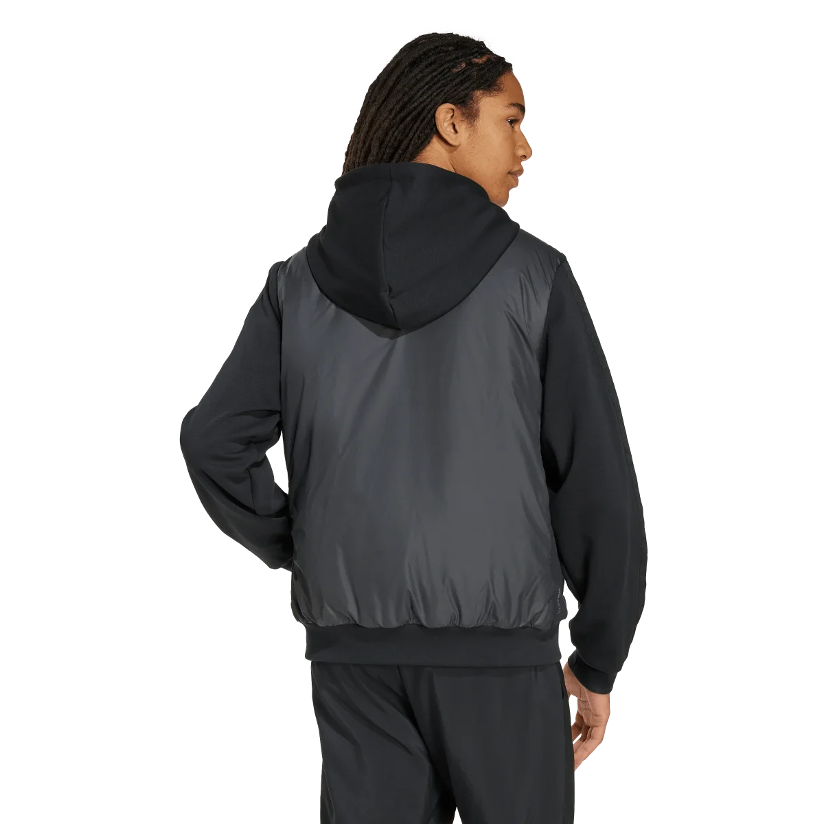 ADIDAS - Essentials CLIMAWARM 3 Stripes Insulated Hooded Hybrid Jackets - Uomo - Black - immagine 4